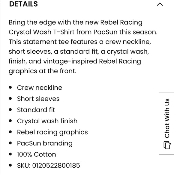 NWT PacSun Rebel Racing Crystal Wash T-Shirt - Picture 4 of 4